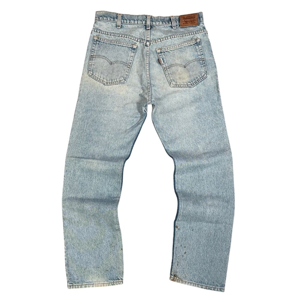 Vintage Levi's 549 Two Horse Leather Tab 1987 Faded Stained Denim Jeans 32x28.5
